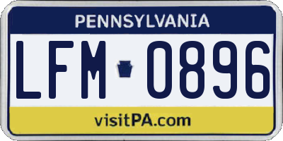 PA license plate LFM0896