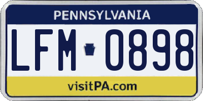 PA license plate LFM0898