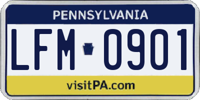 PA license plate LFM0901