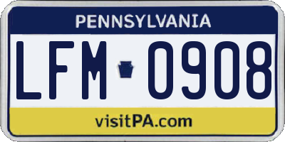 PA license plate LFM0908