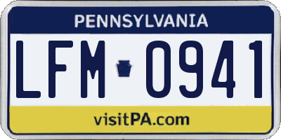 PA license plate LFM0941