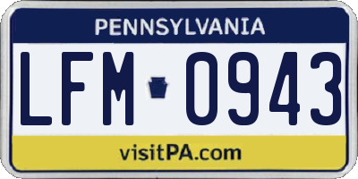 PA license plate LFM0943