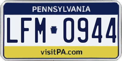 PA license plate LFM0944