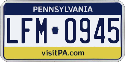 PA license plate LFM0945