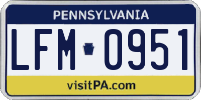 PA license plate LFM0951