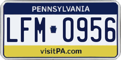 PA license plate LFM0956