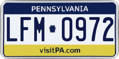 PA license plate LFM0972