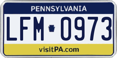 PA license plate LFM0973