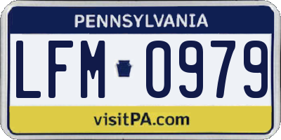 PA license plate LFM0979
