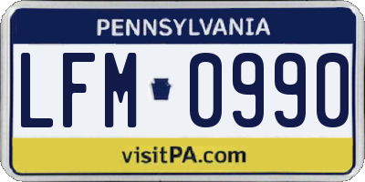 PA license plate LFM0990