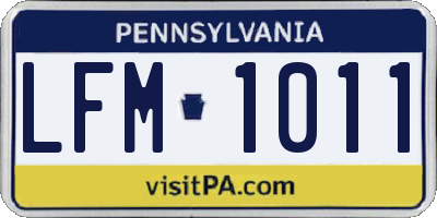 PA license plate LFM1011