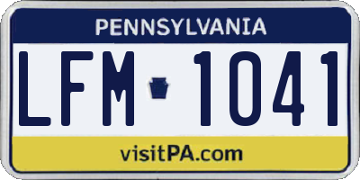 PA license plate LFM1041