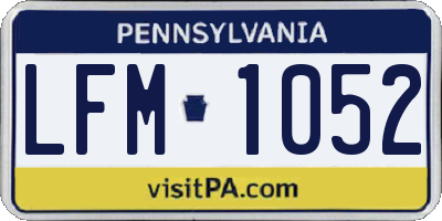 PA license plate LFM1052