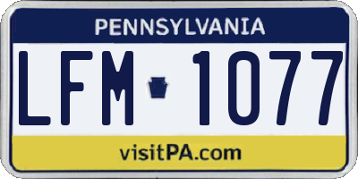 PA license plate LFM1077