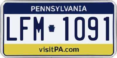 PA license plate LFM1091