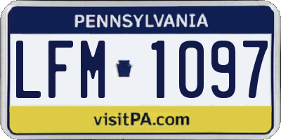 PA license plate LFM1097
