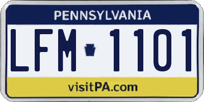 PA license plate LFM1101