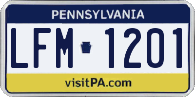 PA license plate LFM1201