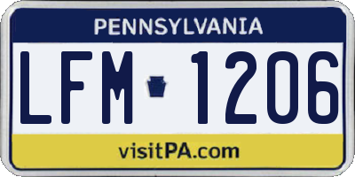 PA license plate LFM1206