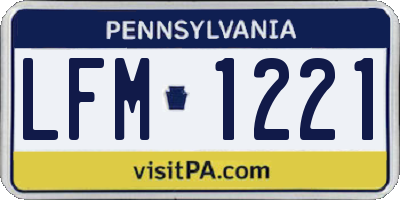 PA license plate LFM1221