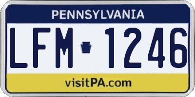 PA license plate LFM1246