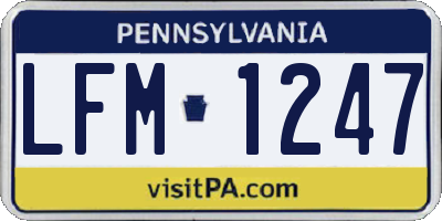 PA license plate LFM1247