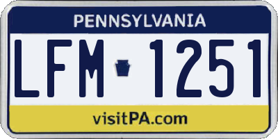 PA license plate LFM1251