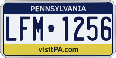 PA license plate LFM1256