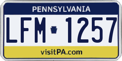 PA license plate LFM1257