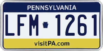 PA license plate LFM1261