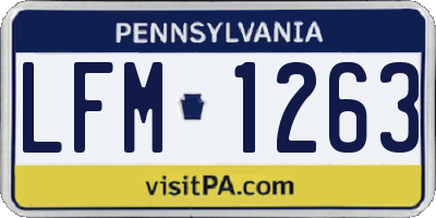 PA license plate LFM1263
