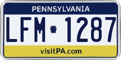 PA license plate LFM1287