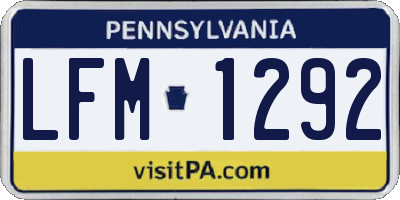 PA license plate LFM1292
