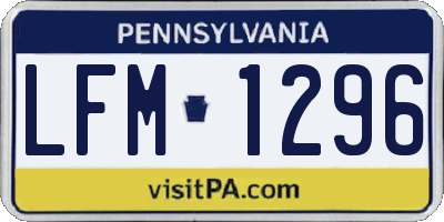 PA license plate LFM1296