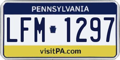 PA license plate LFM1297