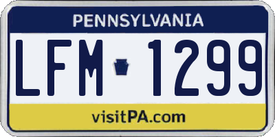 PA license plate LFM1299