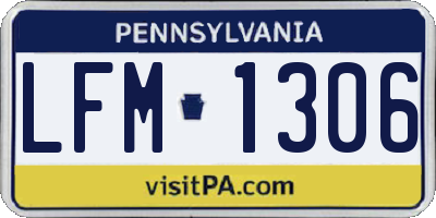 PA license plate LFM1306