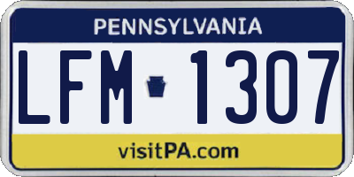 PA license plate LFM1307