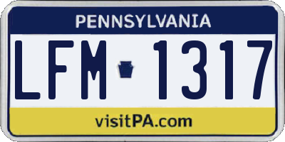 PA license plate LFM1317