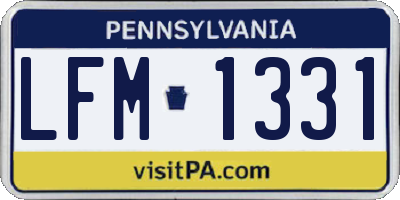 PA license plate LFM1331