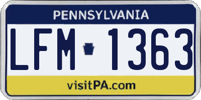PA license plate LFM1363