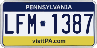 PA license plate LFM1387