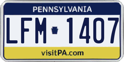 PA license plate LFM1407
