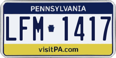 PA license plate LFM1417