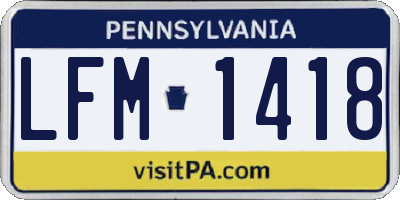 PA license plate LFM1418