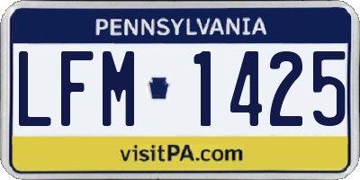 PA license plate LFM1425