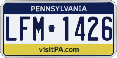 PA license plate LFM1426