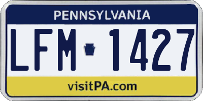 PA license plate LFM1427