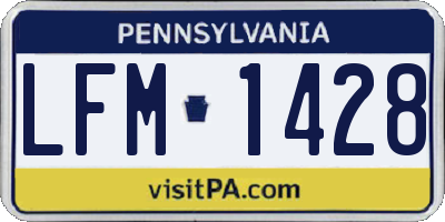 PA license plate LFM1428