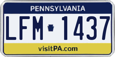 PA license plate LFM1437
